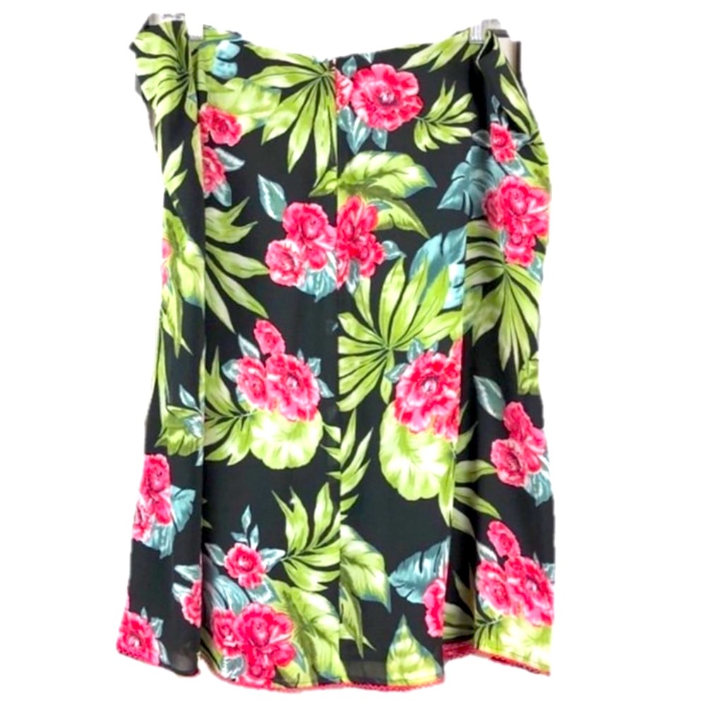 NINE & COMPANY Floral Grandmacore Tropical Y2k Flowy Resort Skirt 16